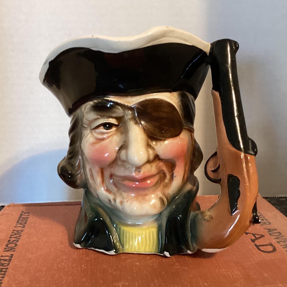 Vintage Pirate with Eye Patch Ceramic Pitcher